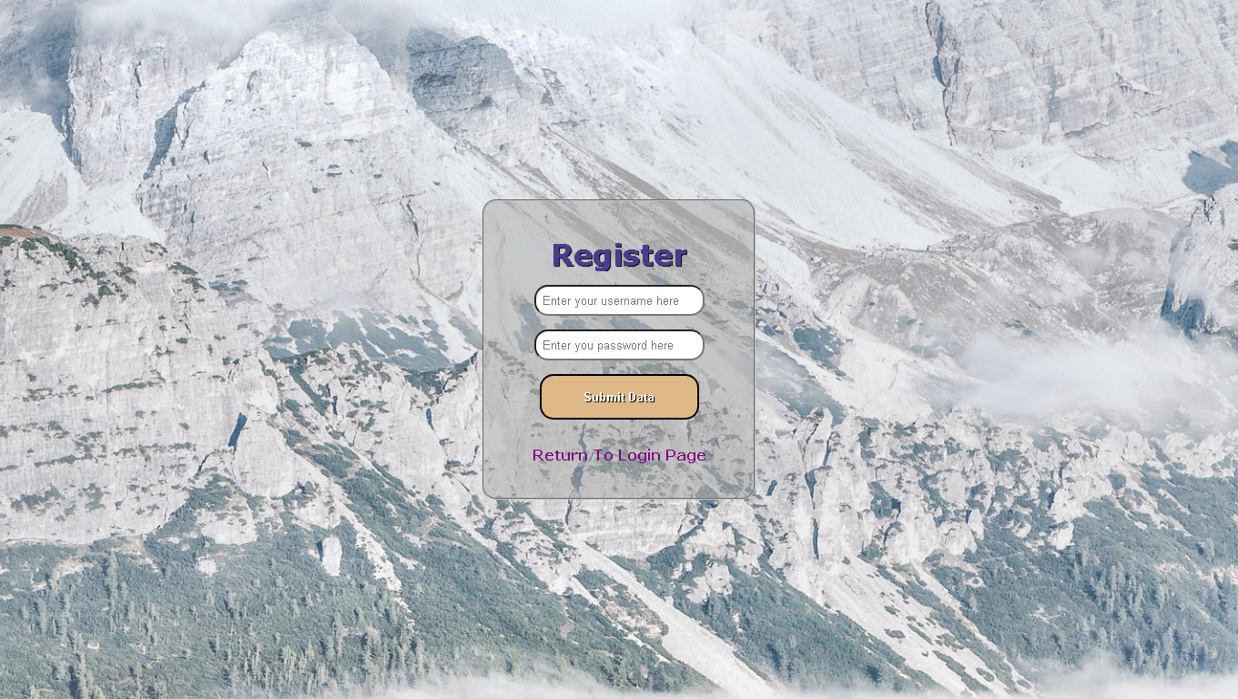 This is the register page of the project.